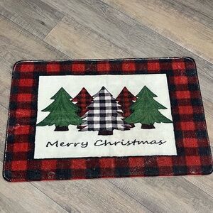 Clearance ~Plaid Christmas Tree Rug ~Like New ~Size 23”x35.5”